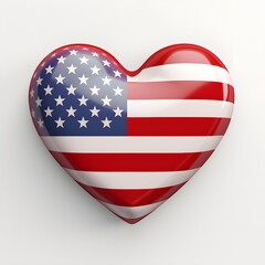 Fototapeta premium 3d heart in colors of USA national flag