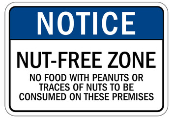 Peanut allergy warning sign and labels