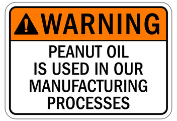 Peanut allergy warning sign and labels