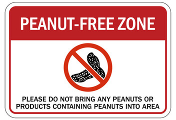 Peanut allergy warning sign and labels