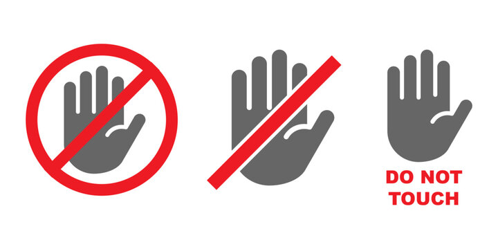don't touch vector. prohibited and forbidden icon do not touch. stock vector