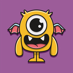 Cartoon monster character for logo, sticker and more