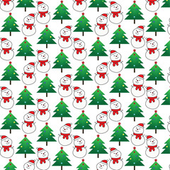 seamless pattern with christmas trees vector
