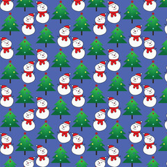 seamless pattern with christmas trees