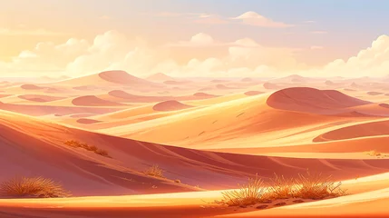 Cercles muraux Brique 砂漠のアニメ風イラスト風景