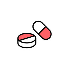 Pills icon set illustration. capsule icon. Drug sign and symbol