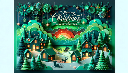 Merry Chritsmas & Happy new year! クリスマスと新年のイラスト