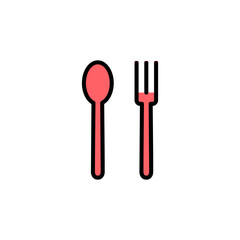 spoon and fork icon set illustration. spoon, fork and knife icon vector. restaurant sign and symbol