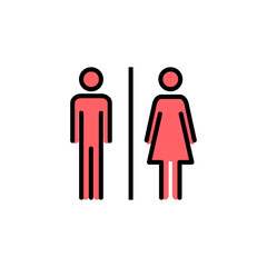 Toilet icon set illustration. Girls and boys restrooms sign and symbol. bathroom sign. wc, lavatory