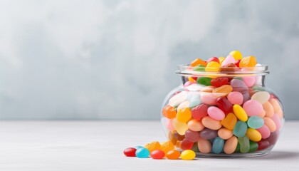 vibrant assortment of circular candies in a festive vase, celebrating national candy day