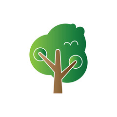 set of tree vector isolated on white background. tree, nature, plant, leaf, leaves, trunk, branch, green, organic, environment, eco, ecology, logo, icon, clipart, sticker, vector illustration.