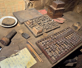 Typesetting and Abacus,Chew kee Historic Store, Fiddletown