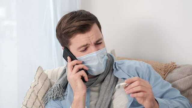 work from home putting the mask on and snesing 