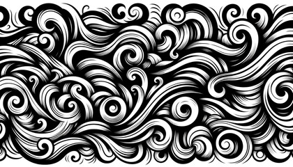 Fototapeta premium black and white seamless pattern