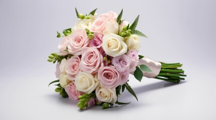 A bridal flower prepared as a bouquet.