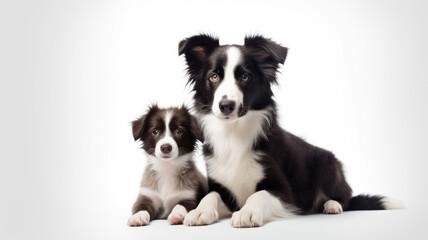 Border Collie with beautiful Puppy