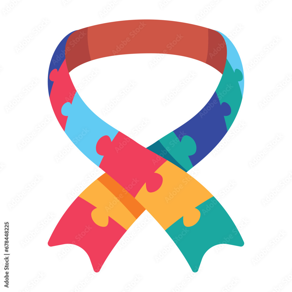 Poster asperger ribbon and puzzles