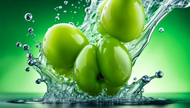 Grapes a in water splash