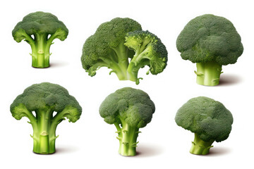 Broccoli Isolated on White Background, Generative ai