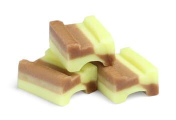 Tasty colorful bubble gums isolated on white