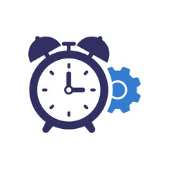 Alarm clock icon vector. Time management symbol