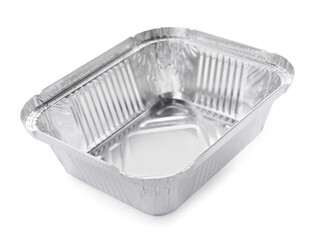One aluminum foil container isolated on white
