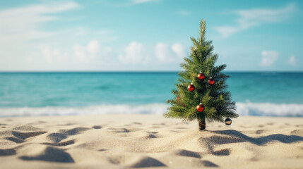 Christmas tree on the beach
