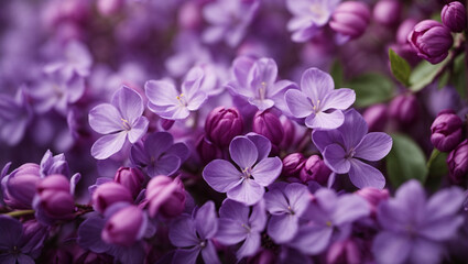 spring lilac violet flowers, abstract soft floral background