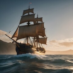 Obraz premium Ship Ocean Background Very Cool