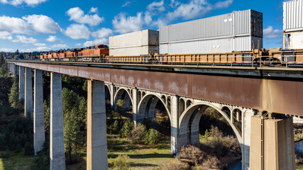 spokane train railway bridge washington transport