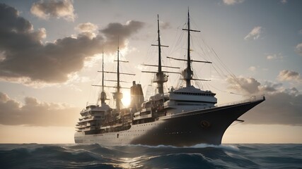 Obraz premium Ship Ocean Background Very Cool