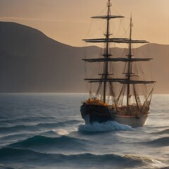 Obraz premium Ship Ocean Background Very Cool