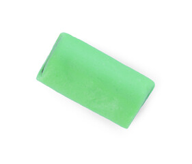 Green chewy candy with liquorice isolated on white, top view
