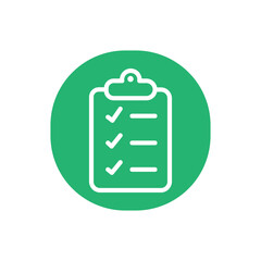 with checkmarks, checklist, document, gear, pencil. Clipboard outline icons. Checklist symbol. Editable stroke. Isolated. Vector illustration