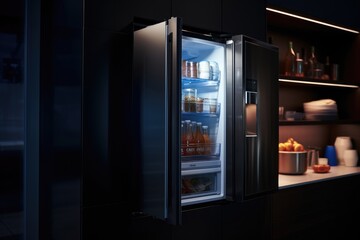Kitchen equipment refrigerator household open appliance cold home freezer fridge