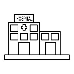Hospital line icon, Medical building symbol, flat trendy style illustration on white background..eps
