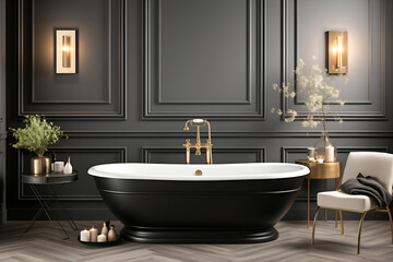 luxury wood and marble toilet and bathroom with built in