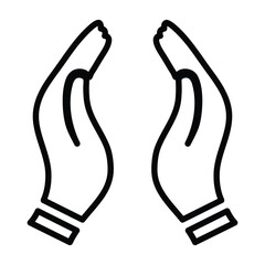 Supporting hands , vector liner icon flat illustration on white background..eps