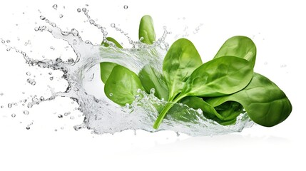 vegetables with water splash white background. Generative AI