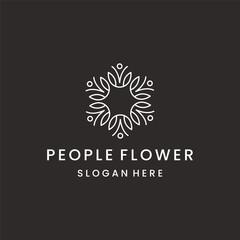 people flower logo icon vector isolated