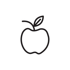 Apple line icon, outline vector sign, linear sign flat illustration on white background..eps