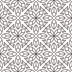 Seamless geometric pattern with abstract floral
