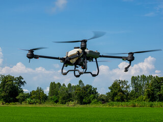 Drones flying in the sky, Drones for agriculture