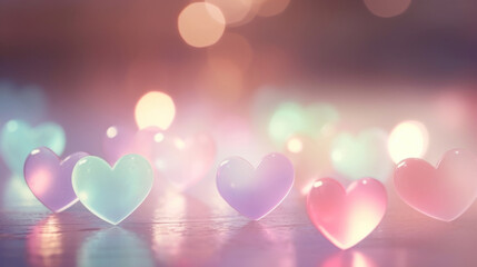 Bokeh heart background. Valentine's day concept.