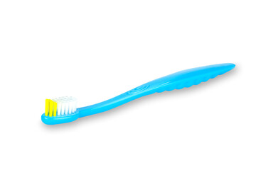 Blue toothbrush isolated on a white background with clipping path.