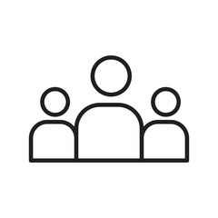 people line icon, vector liner flat illustration on white background..eps