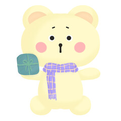 teddy bear with gift box