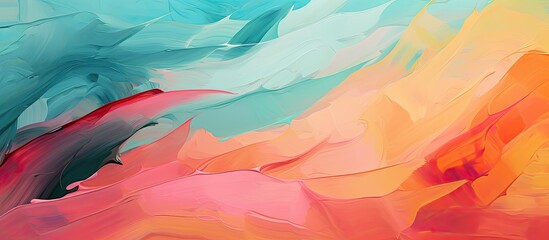 Expressive hand drawn digital art with multi color backdrop