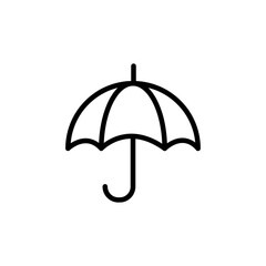 Umbrella outline icon. linear style sign, Rain protection simple line vector icon flat design on white background..eps