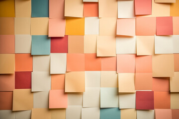 Different geometric shapes of post it papers background texture - Generative AI